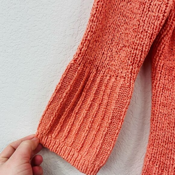 JH Collectibles Single Button 3/4 Flutter Sleeve Knit Sweater Cardigan Peach L - Picture 7 of 7